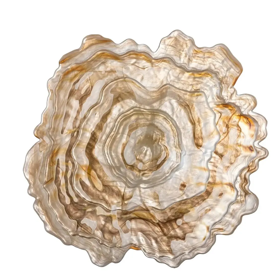 Bloomingville Schaal Glas Asimi 38cm - Beige