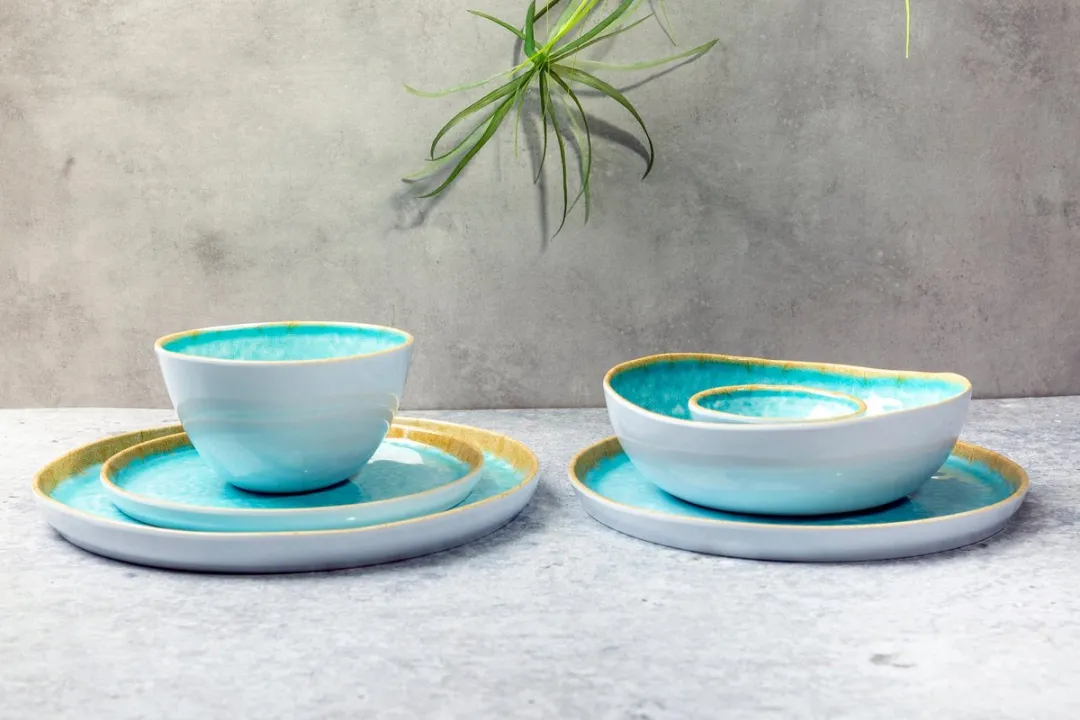 Cosy&Trendy Organic Laguna Serveerschaal - 4 Stuks - Blauw