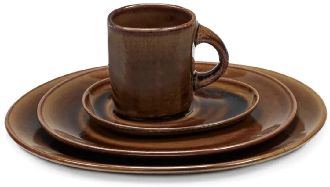 Serax Uncharted Out of Lines Koffiekoppen - 22cl - Ocher - 4 Stuks