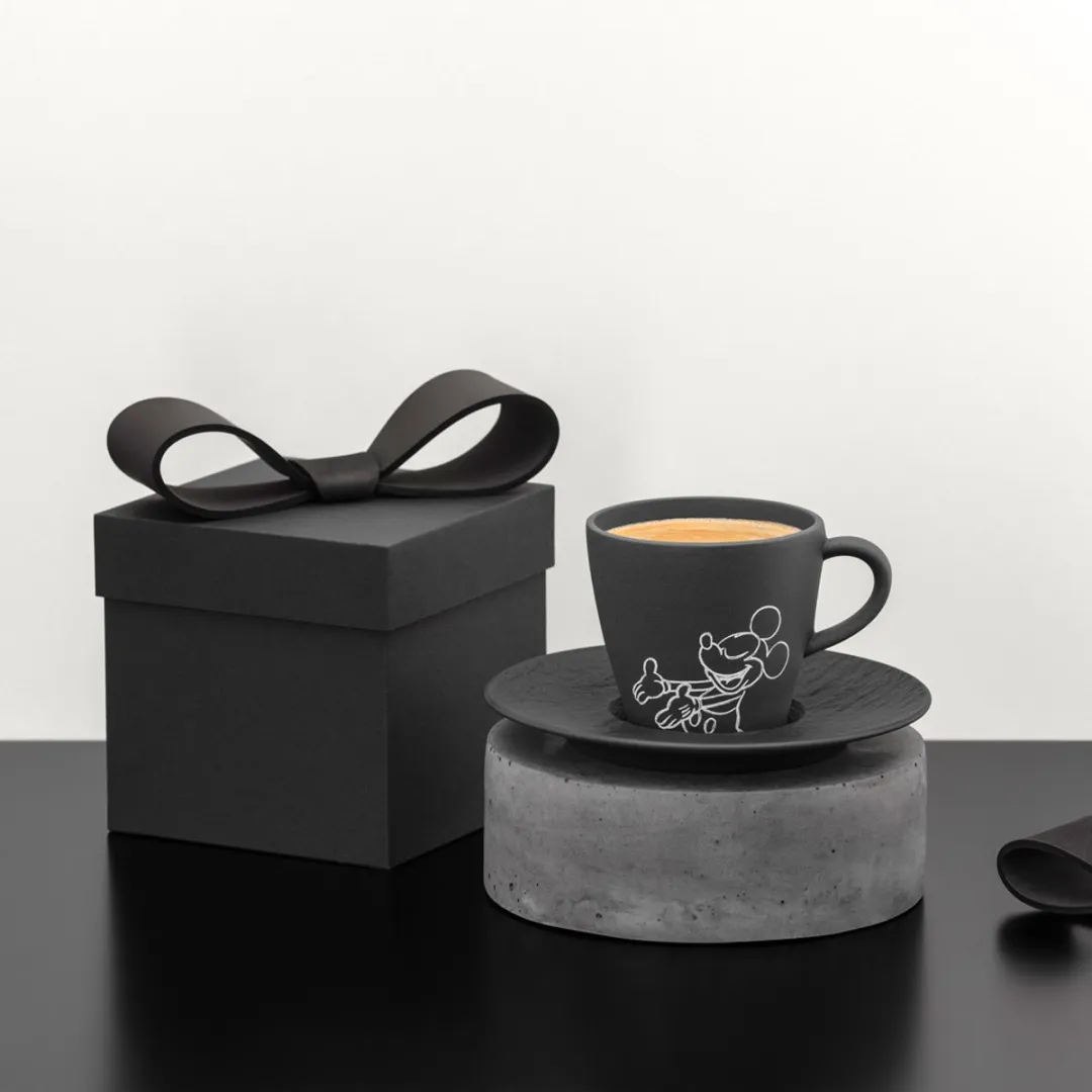 Villeroy & Boch Manufacture Rock Kaffee-Untertassen Mickey Mouse - ø15,4cm - 6 Stuks