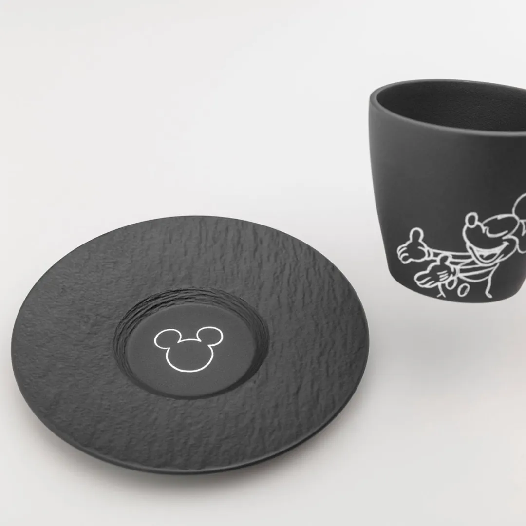 Villeroy & Boch Manufacture Rock Kaffee-Untertassen Mickey Mouse - ø15,4cm - 6 Stuks