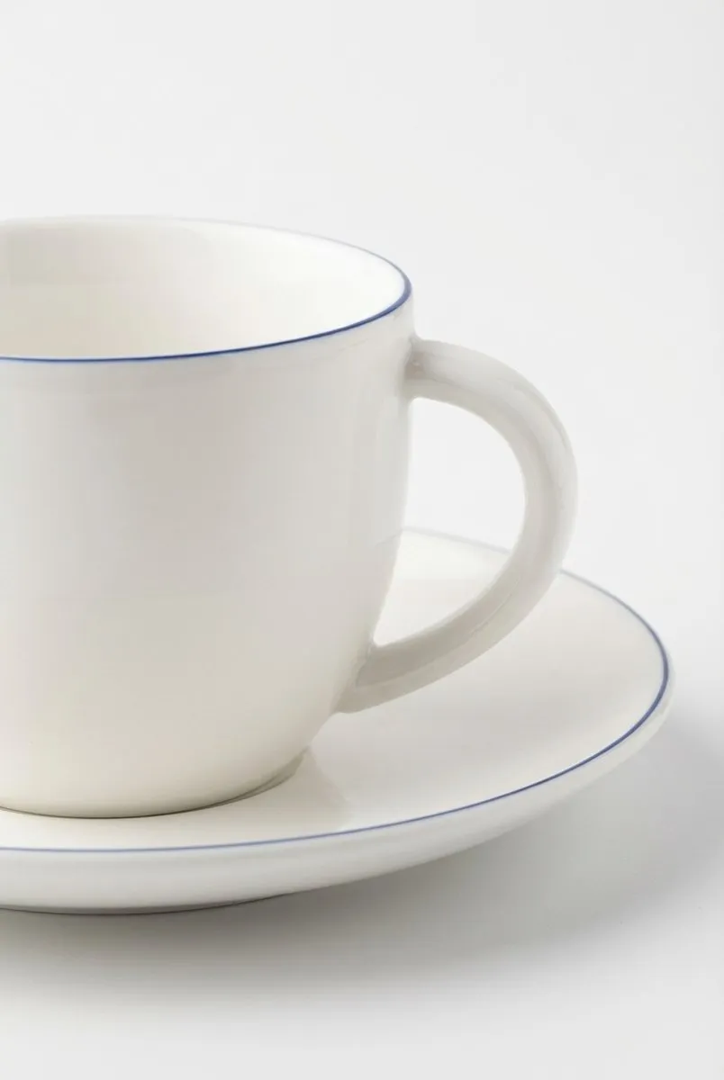 vtwonen Kop en Schotels Wit/Blauw Lijn 57.004.005 - 6 Stuks - 250ml