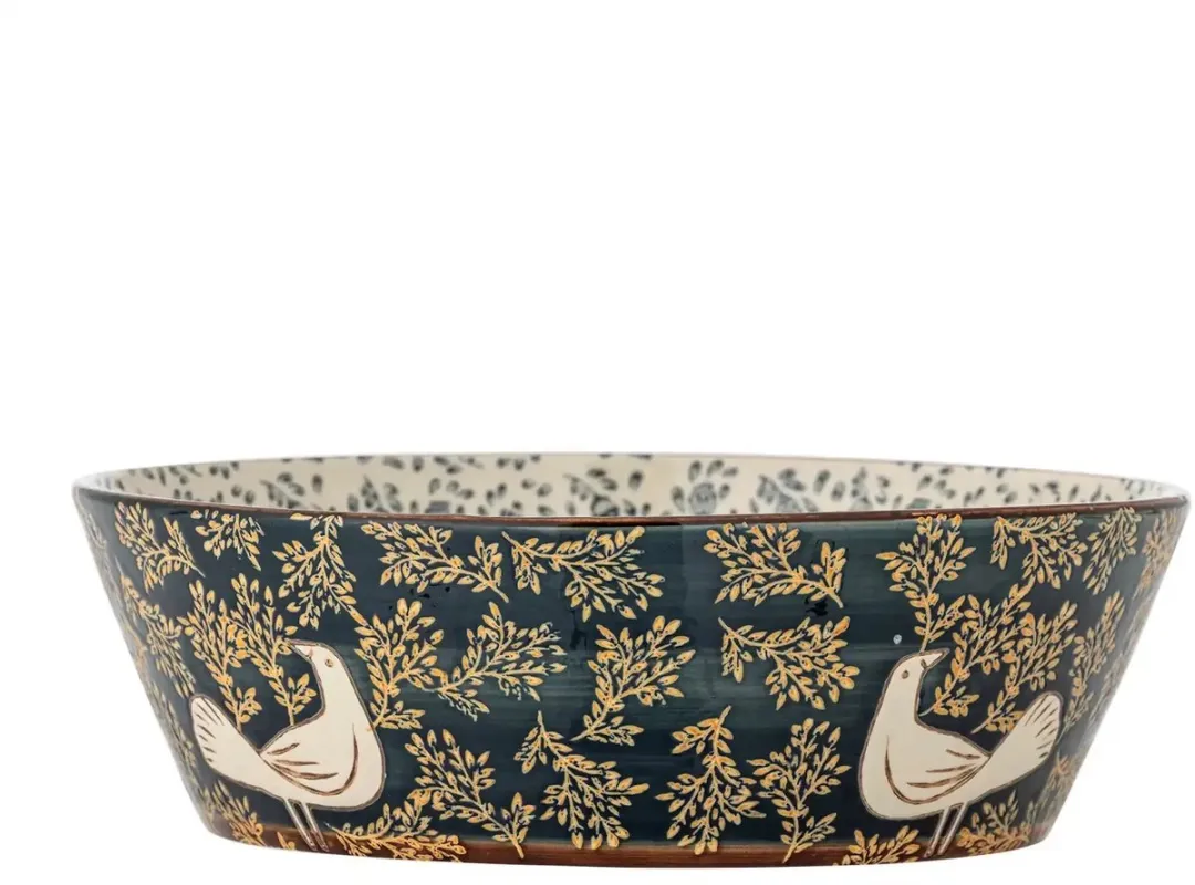 Bloomingville Hezha Aardewerk Schaal - 28cm - Blauw