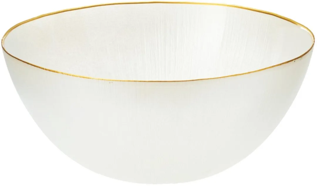 Excellent Houseware Serveerschaal Rome D28xH11cm - Wit met gouden rand