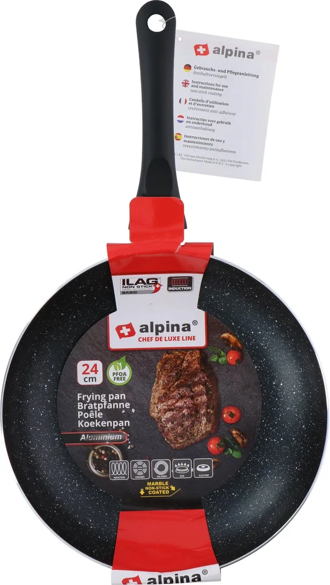 Alpina Koekenpan 24cm - Blauw - Anti-aanbaklaag