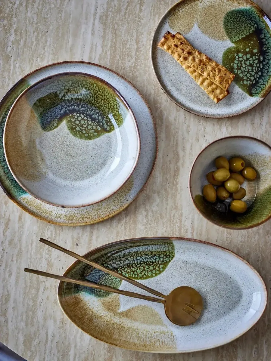 Bloomingville Jules Aardewerk Schaal - 15cm - Groen - afbeelding 6 van 6