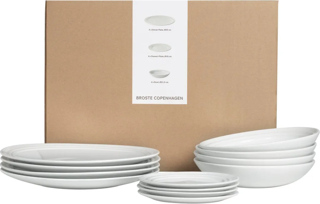 Broste Copenhagen Stevns Serviesset - 12-delig Wit