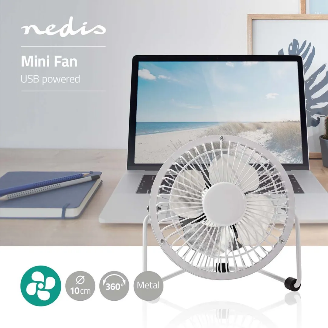 Nedis FNDK1WT10 Tafelventilator 10cm - Wit