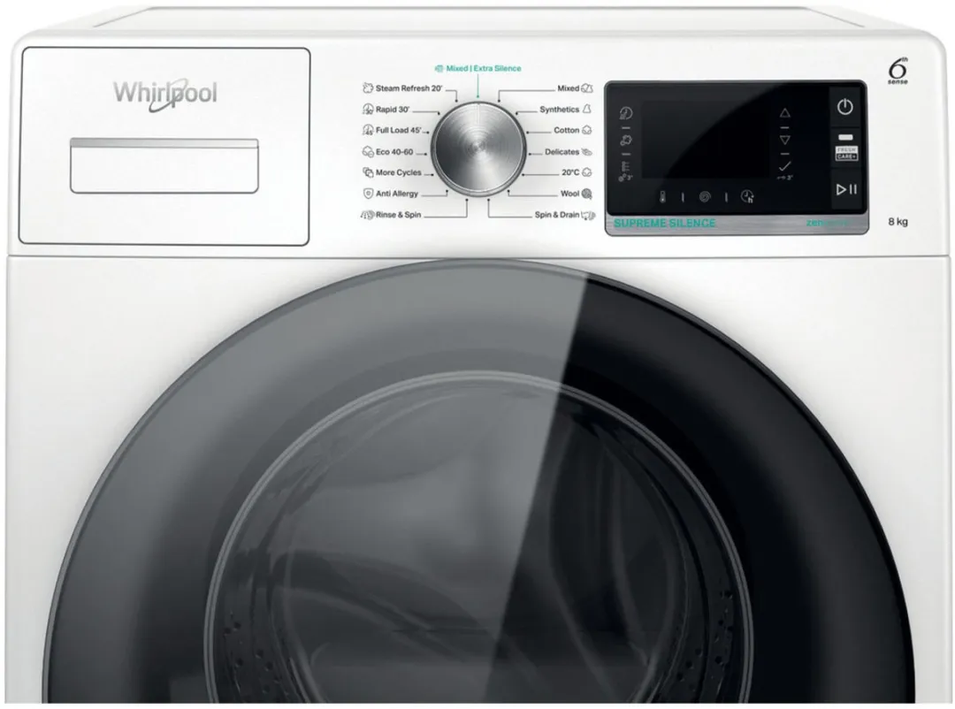 Whirlpool W845WB EE Wasmachine 8 kg - Zwart/Wit