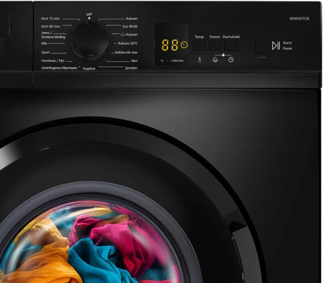 Salora WASH6B Wasmachine 6kg - 1000 RPM - Zwart