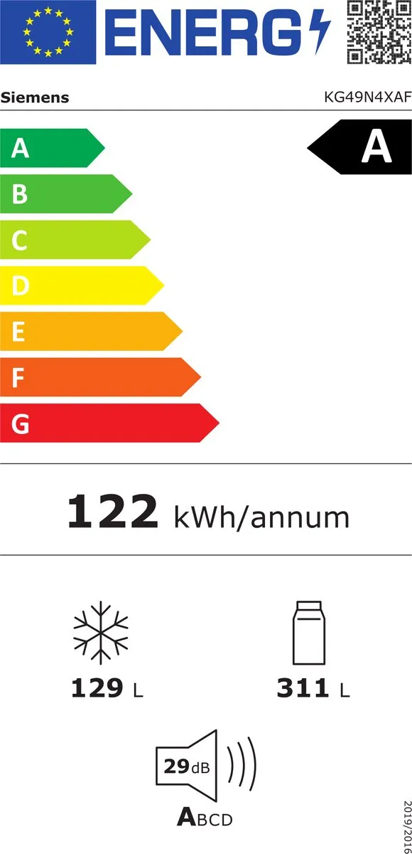 Siemens iQ500 KG49N4XAF Koel-Vriescombinatie 440L - Zwart