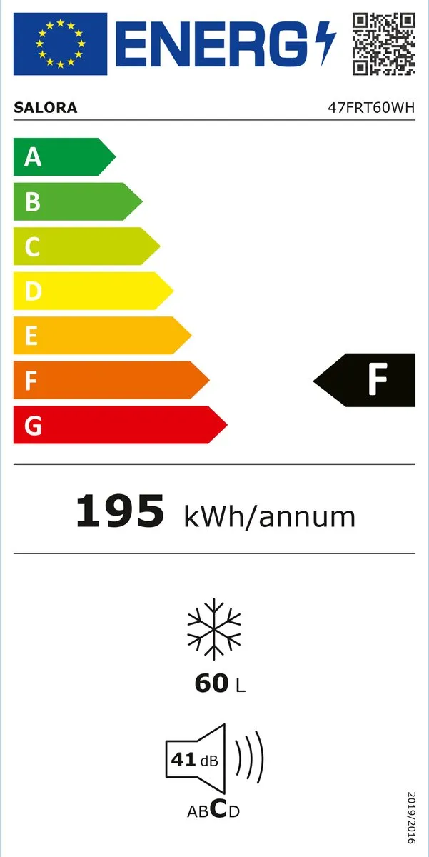 Salora 47FRT60WH Diepvrieskast 60L - Wit