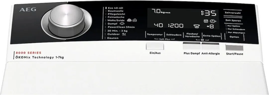 AEG Serie 8000 LTR8A80370 Bovenlader Wasmachine 7kg 1251 RPM - Wit