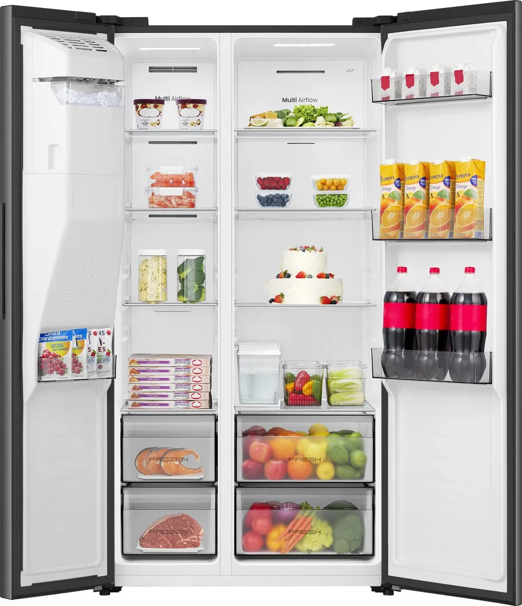 Hisense RS5P528STIE Amerikaanse Koelkast 528L - Zwart