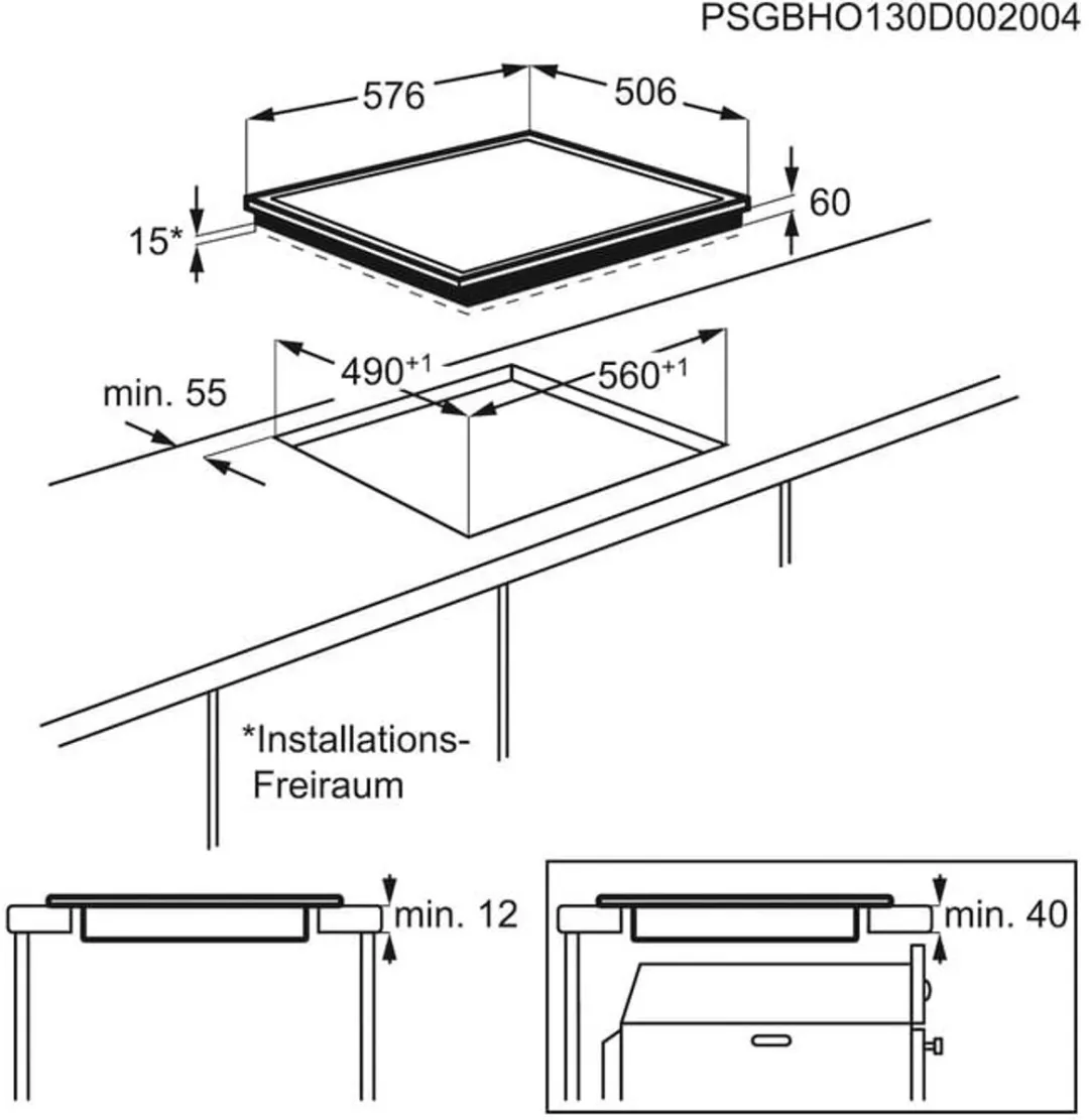 AEG IKB6430AMB Keramische Kookplaat 60cm - Zwart
