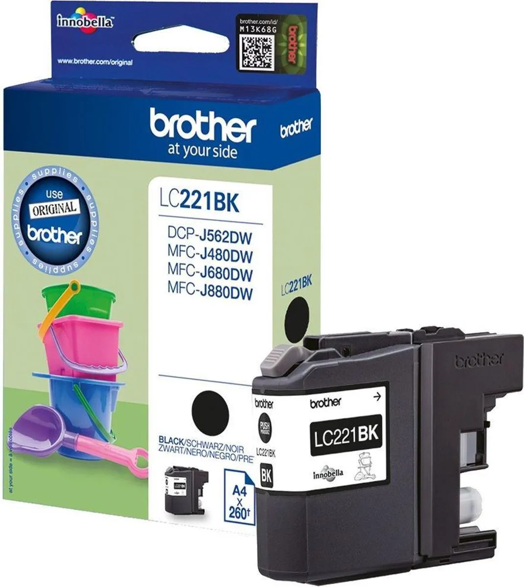 Brother LC-221BK Inktcartridge - Zwart