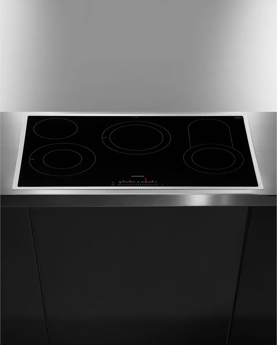 Siemens ET845FCP1D Keramische Kookplaat 80cm - 5 Zones - Zwart/Roestvrijstaal