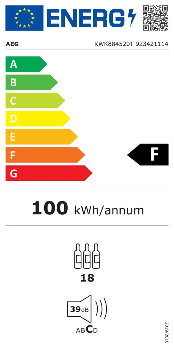 AEG KWK884520T Inbouw Wijnkoelkast - 49L - 3 Plateaus - Zwart - afbeelding 3 van 6