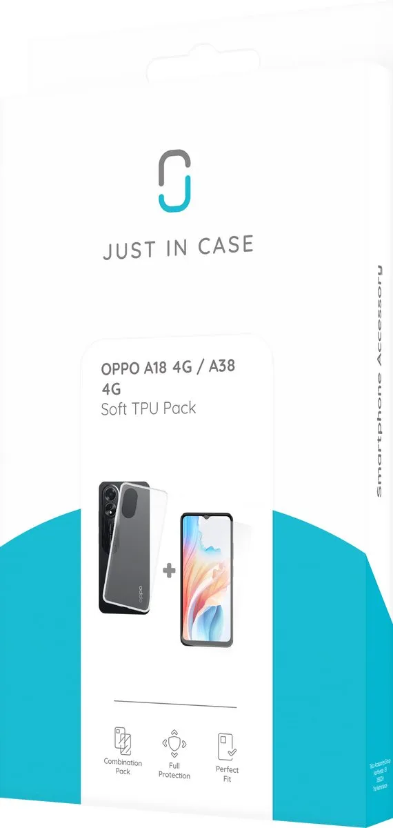 Just in Case TPU Hoesje + Tempered Glas Oppo A38/A18 - 8381286 - Transparant