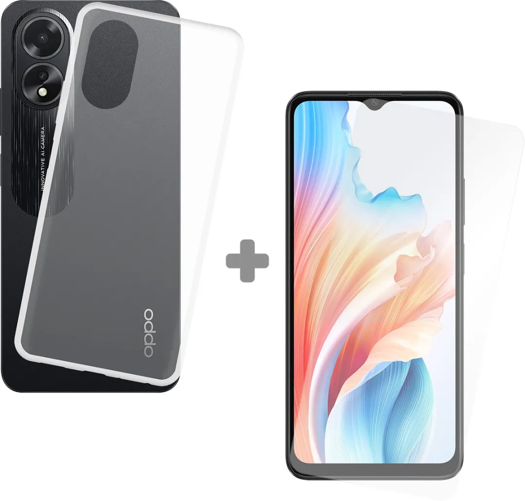 Just in Case TPU Hoesje + Tempered Glas Oppo A38/A18