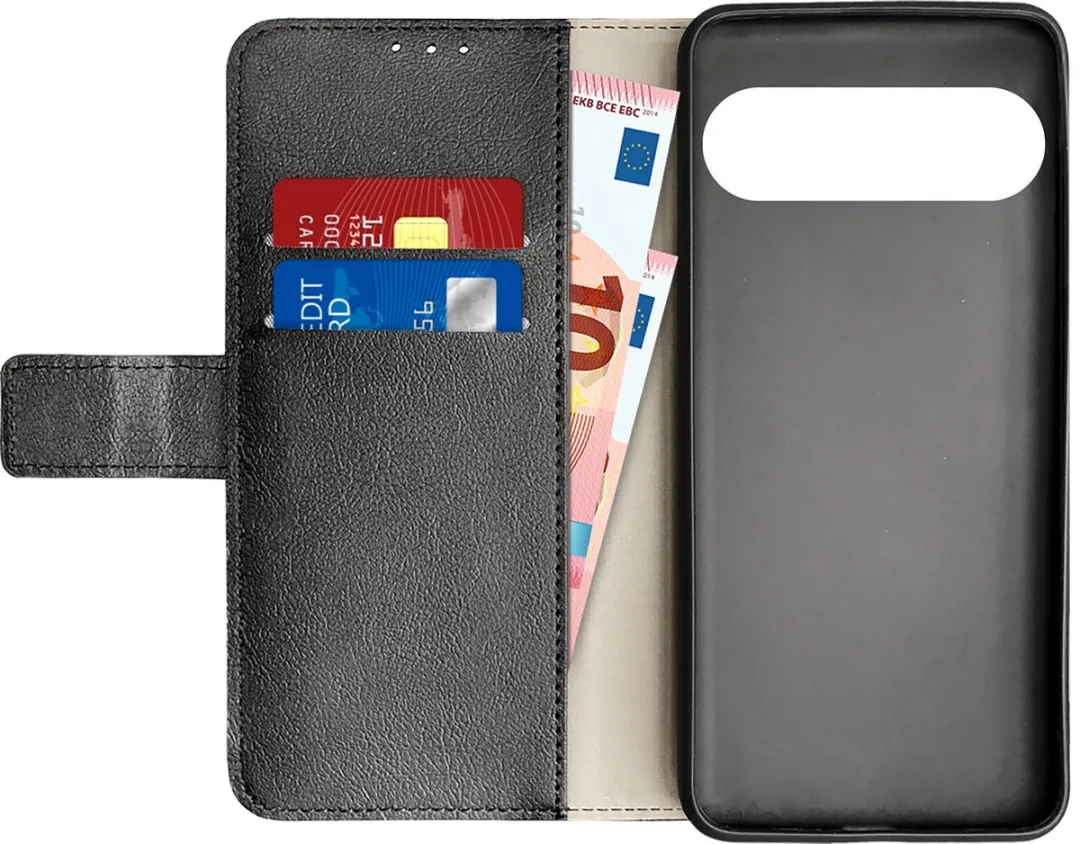 Just in Case Bookcase Classic Hoesje Google Pixel 9/9 Pro - 2 Pasjes - Zwart - afbeelding 6 van 6
