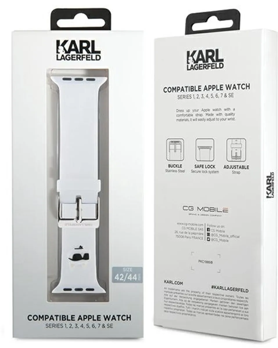 Karl Lagerfeld Choupette Hoofdband Apple Watch 42/44/45/49mm - Wit