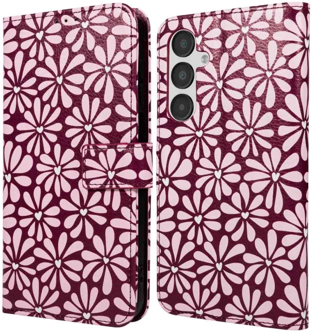 imoshiion Hoesje Samsung Galaxy A16 - 3 Pasjes - Bloom Love Blush