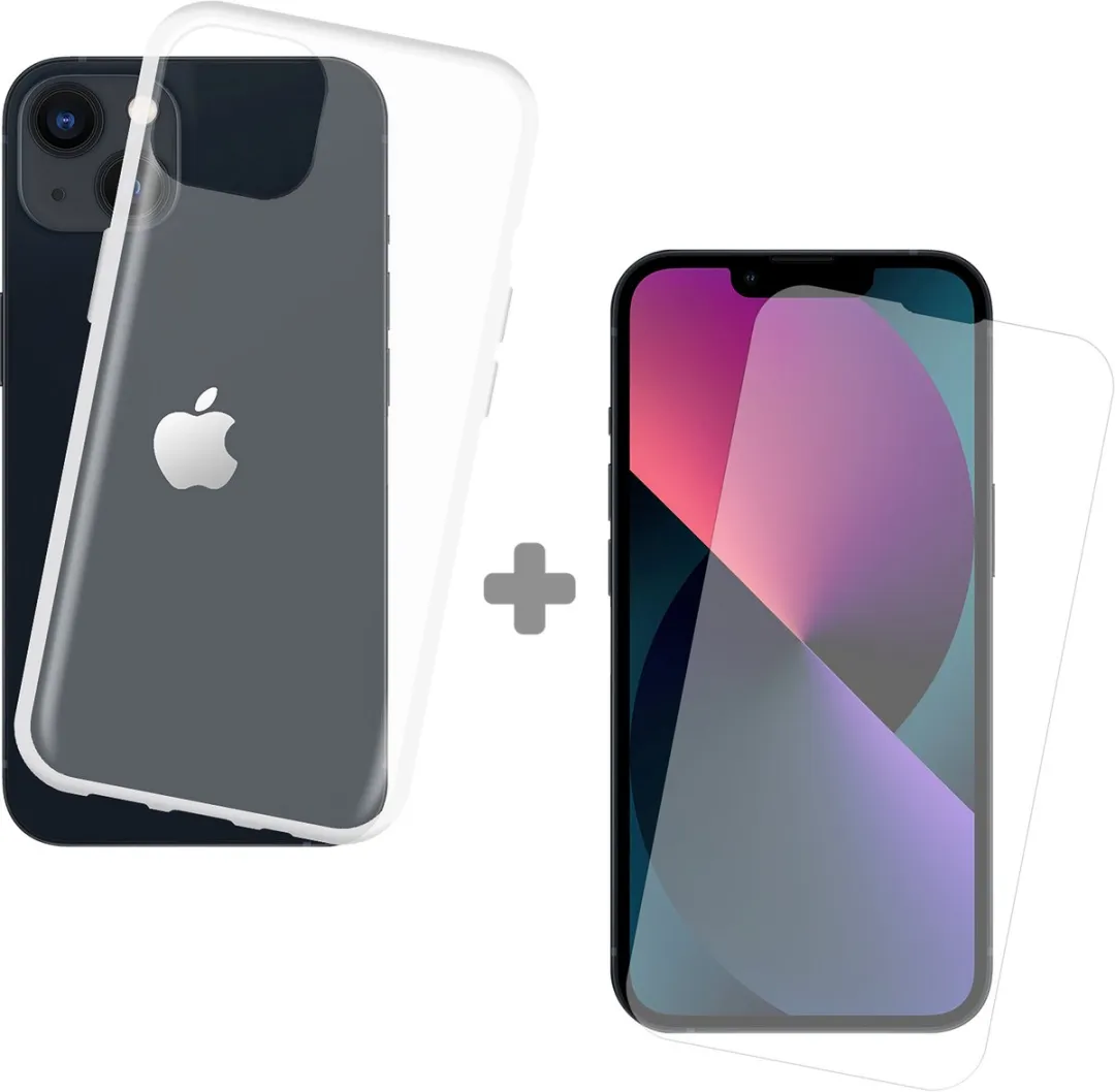 Just in Case iPhone 13 Soft TPU Hoesje + Tempered Glas