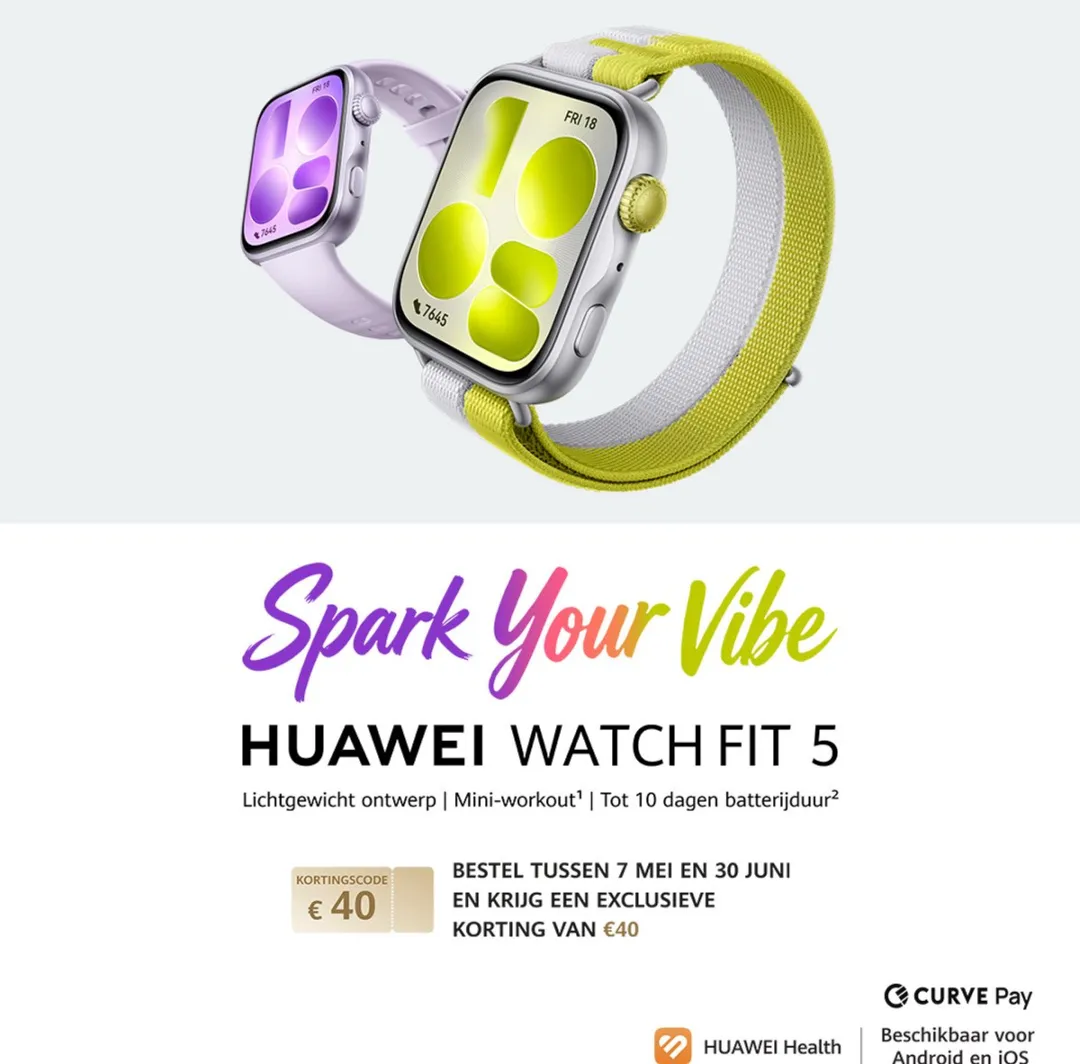 Huawei Watch Fit 5 Smartwatch - 471mAh - Zwart