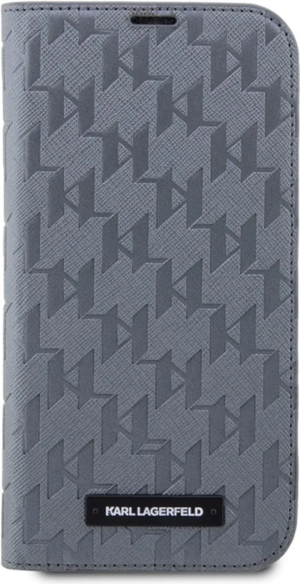 Karl Lagerfeld Saffiano Book Case - iPhone 14 Grijs