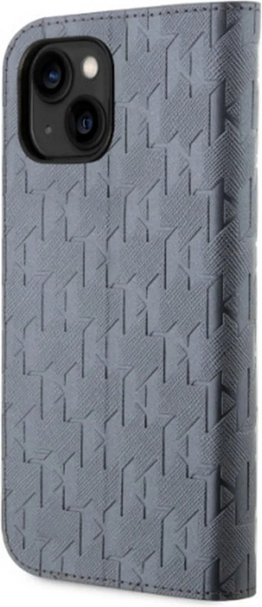 Karl Lagerfeld Saffiano Book Case - iPhone 14 Grijs