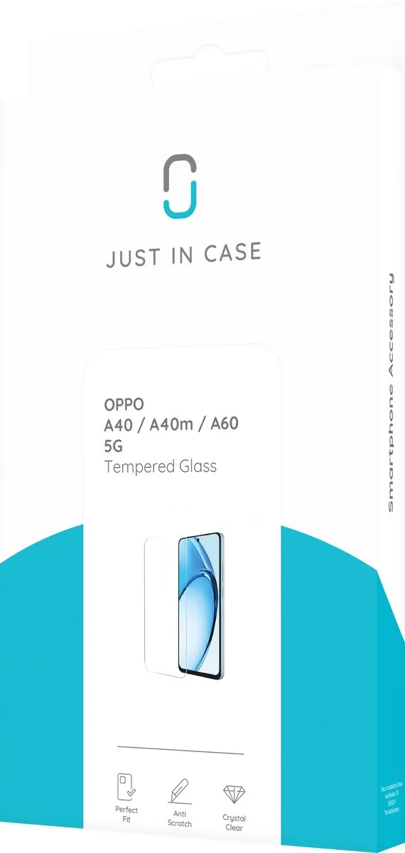 Just in Case Screenprotector OPPO A40/A40m/A60 5G - Gehard Glas