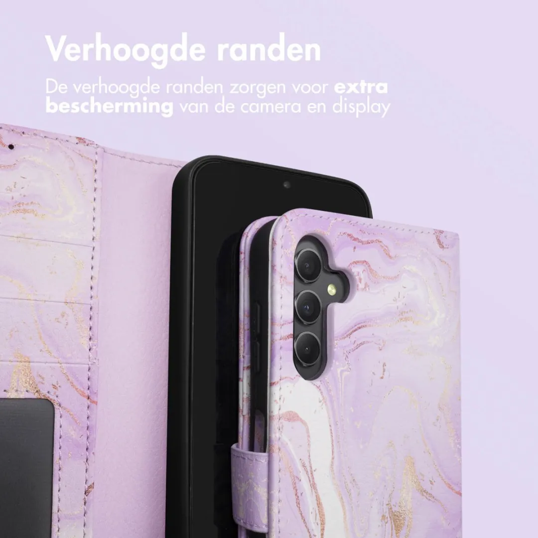 Imoshion Galaxy A34 Hoesje Purple Marble - 3 Pasjes