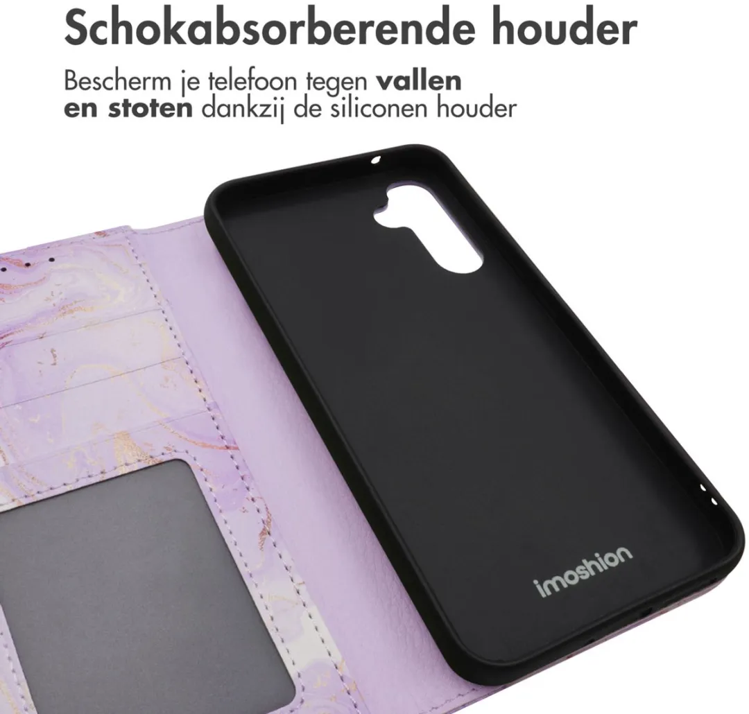 Imoshion Galaxy A34 Hoesje Purple Marble - 3 Pasjes - afbeelding 6 van 6