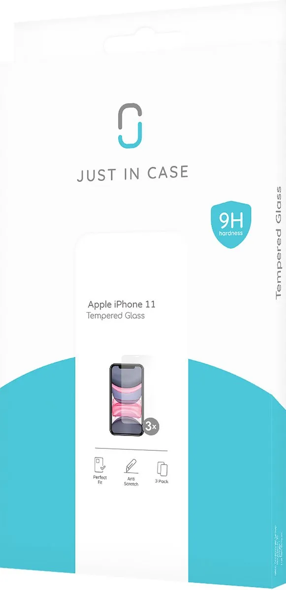 Just in Case Tempered Glas iPhone 11 - 3 Stuks