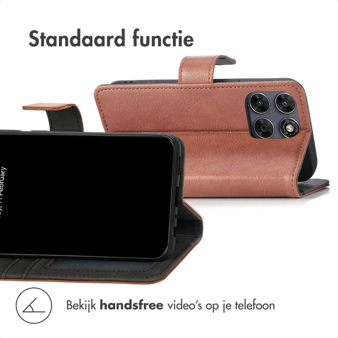 Imoshion Moto G77 Hoesje - 3 Pasjes - Bruin