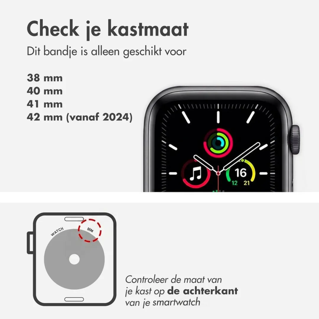 Apple Siliconen Solobandje Apple Watch 38-42mm - Maat 9 - Roze
