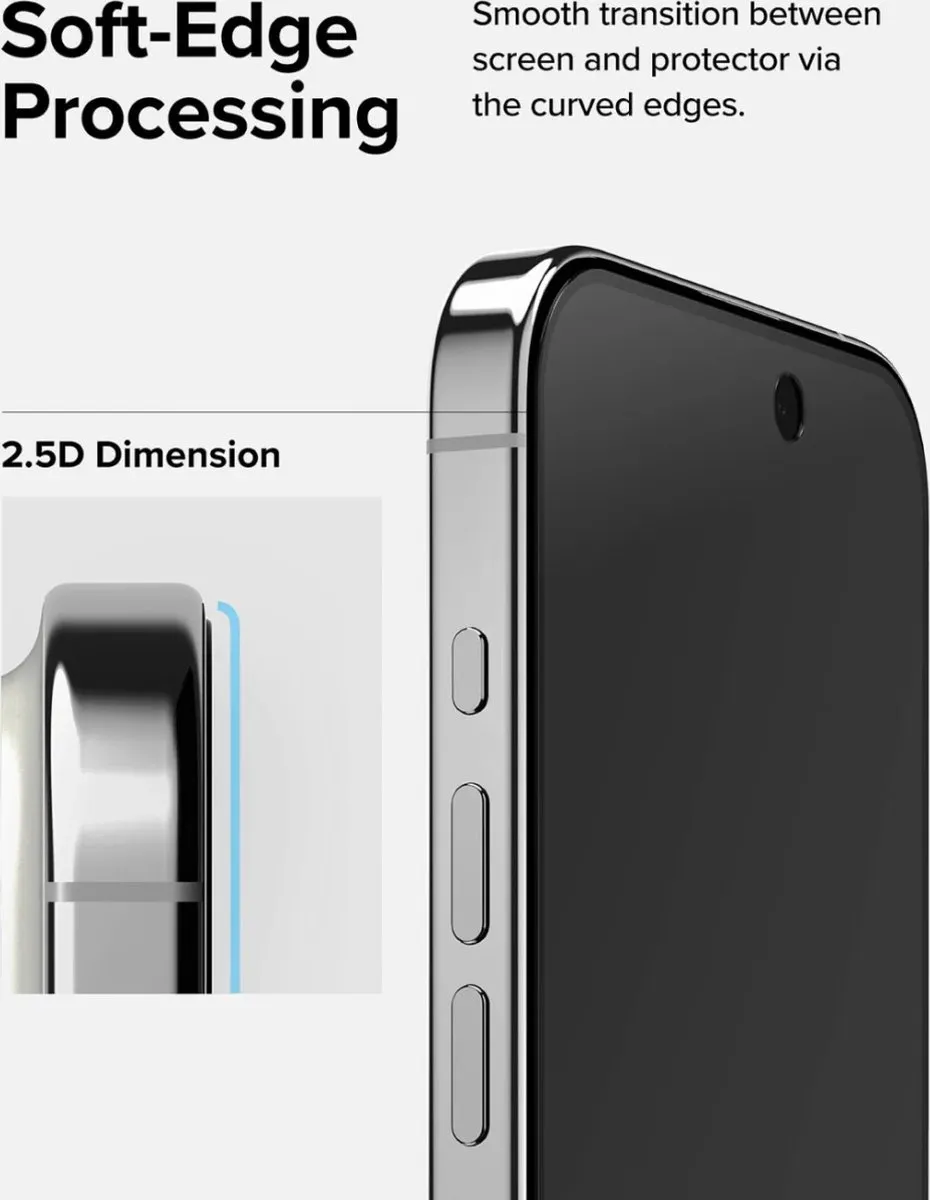 Ringke Privacy 9H Tempered Glass voor iPhone 15 Pro - 1 Stuk
