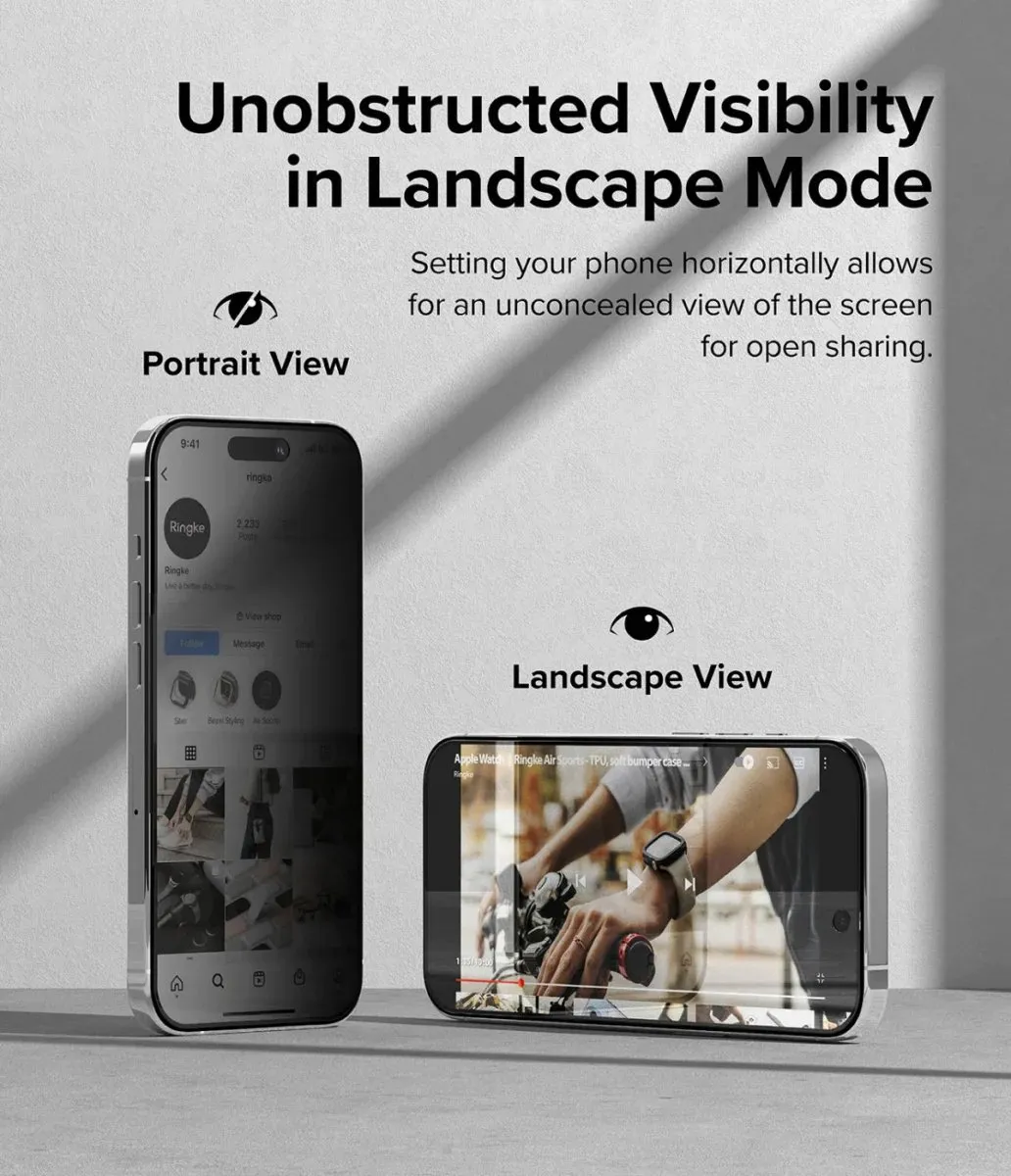 Ringke Privacy 9H Tempered Glass voor iPhone 15 Pro - 1 Stuk