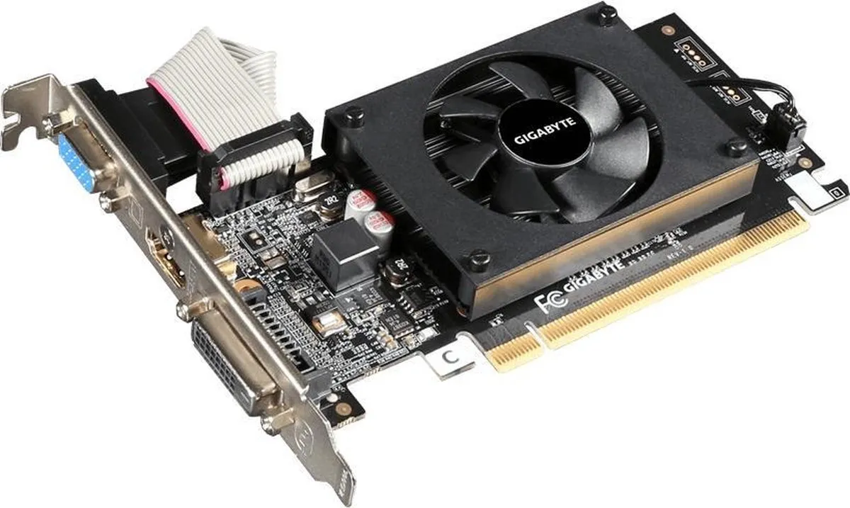Gigabyte GV-N710D3-2GL Videokaart GT 710 2GB - Zwart