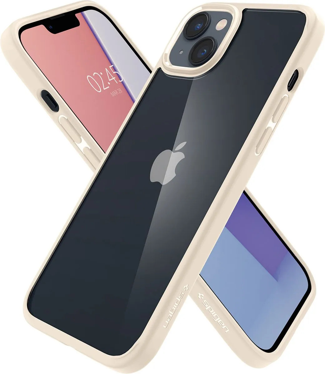 Spigen Ultra Hybrid iPhone 14 Hoesje ACS05044 - Bruin/Transparant