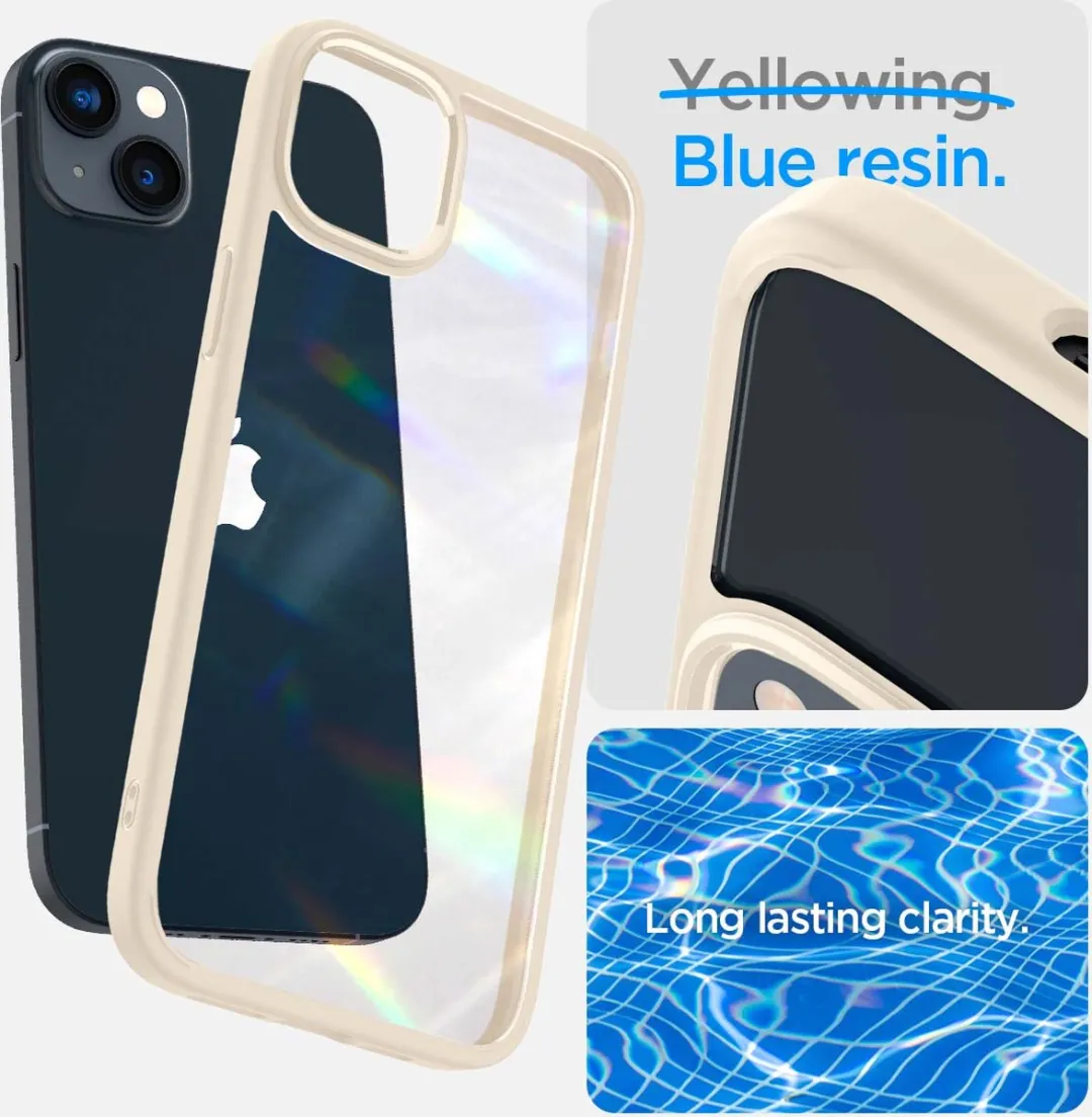 Spigen Ultra Hybrid iPhone 14 Hoesje ACS05044 - Bruin/Transparant