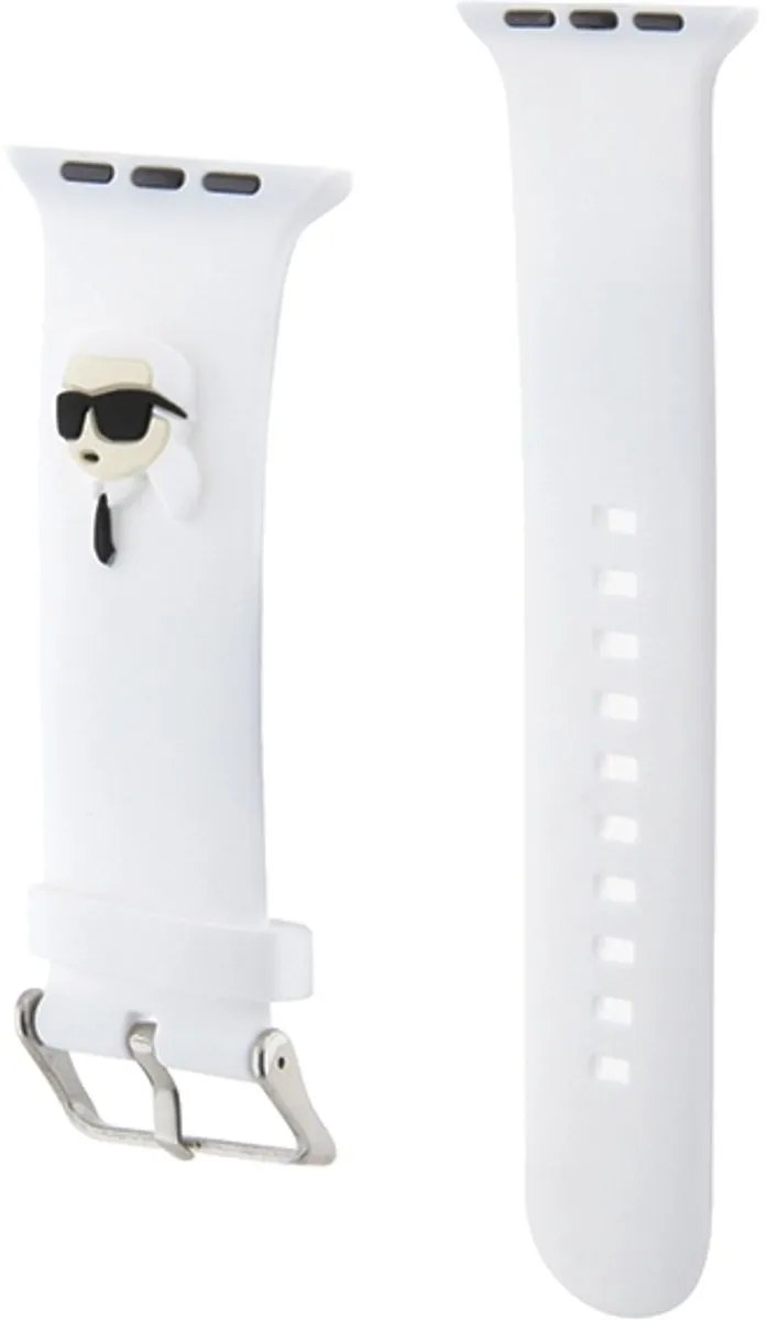 Karl Lagerfeld 3D Rubberen Hoofdband Apple Watch - Wit