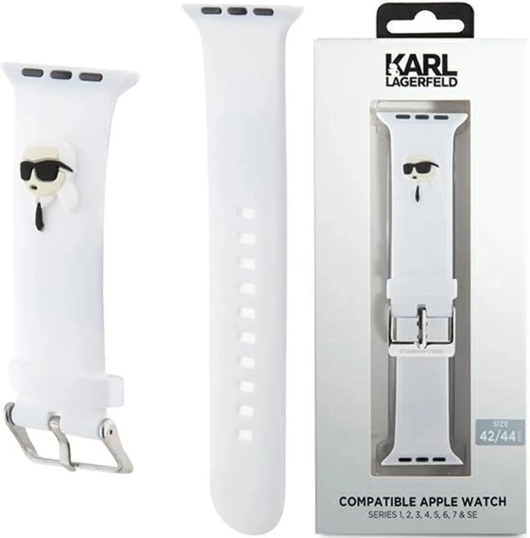 Karl Lagerfeld 3D Rubberen Hoofdband Apple Watch - Wit - afbeelding 6 van 6