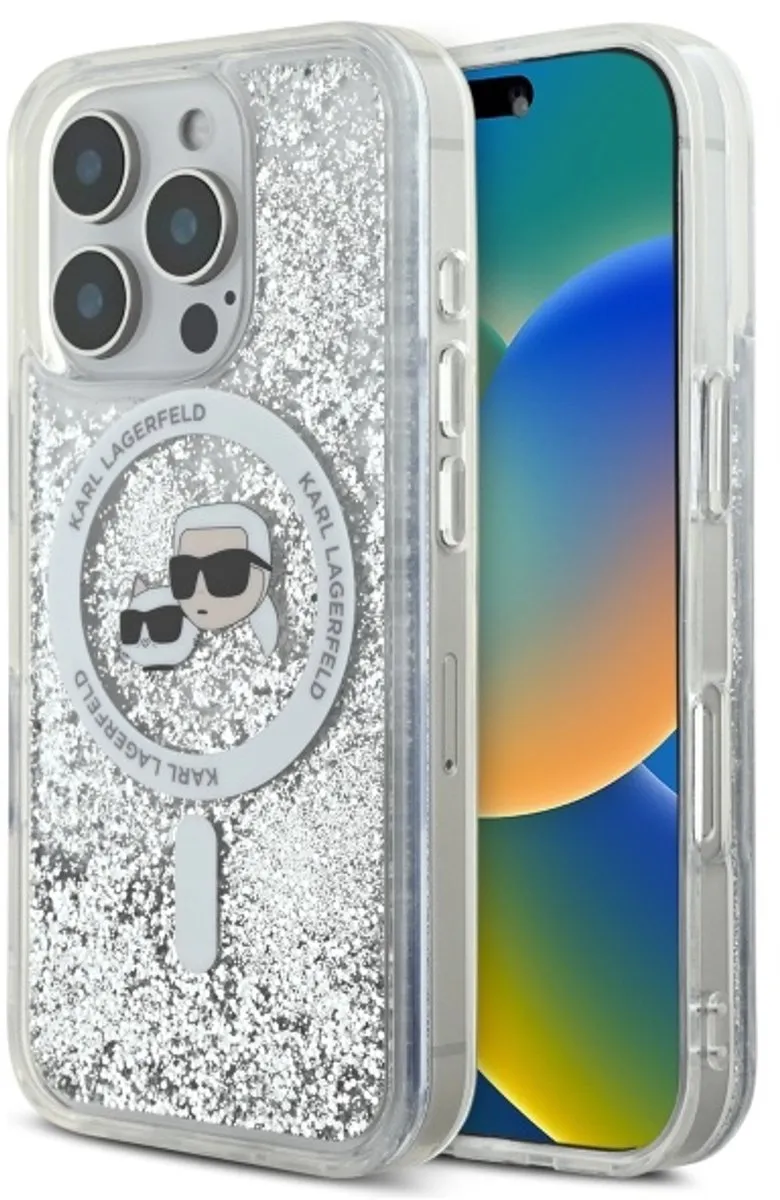 Karl Lagerfeld Liquid Glitter Hoesje iPhone 16 Pro Max
