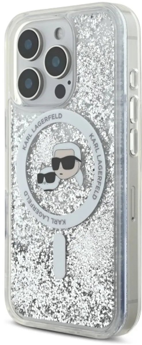 Karl Lagerfeld Liquid Glitter Hoesje iPhone 16 Pro Max - Transparant - afbeelding 6 van 6
