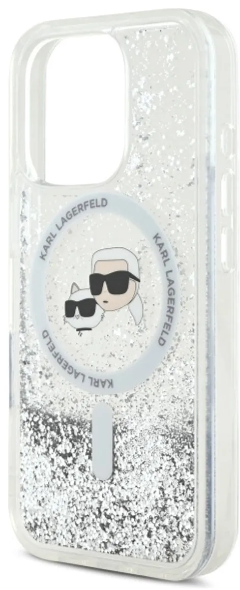 Karl Lagerfeld Liquid Glitter Hoesje iPhone 16 Pro Max - Transparant
