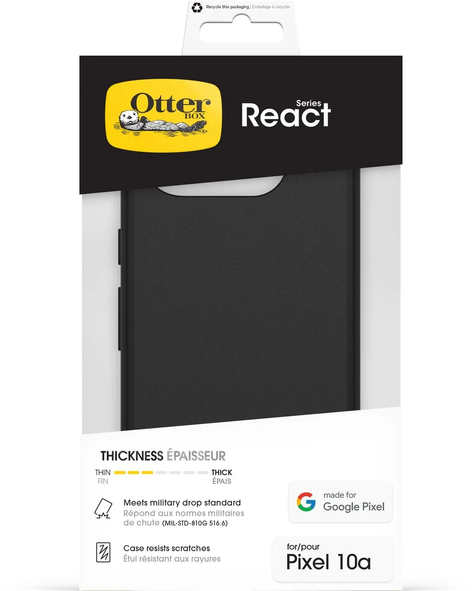 OtterBox React Series Google Pixel 10a Hoes - Zwart