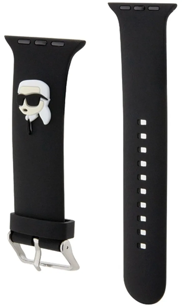 Karl Lagerfeld 3D Rubberen Hoofdband Apple Watch 38/40/41mm - Zwart