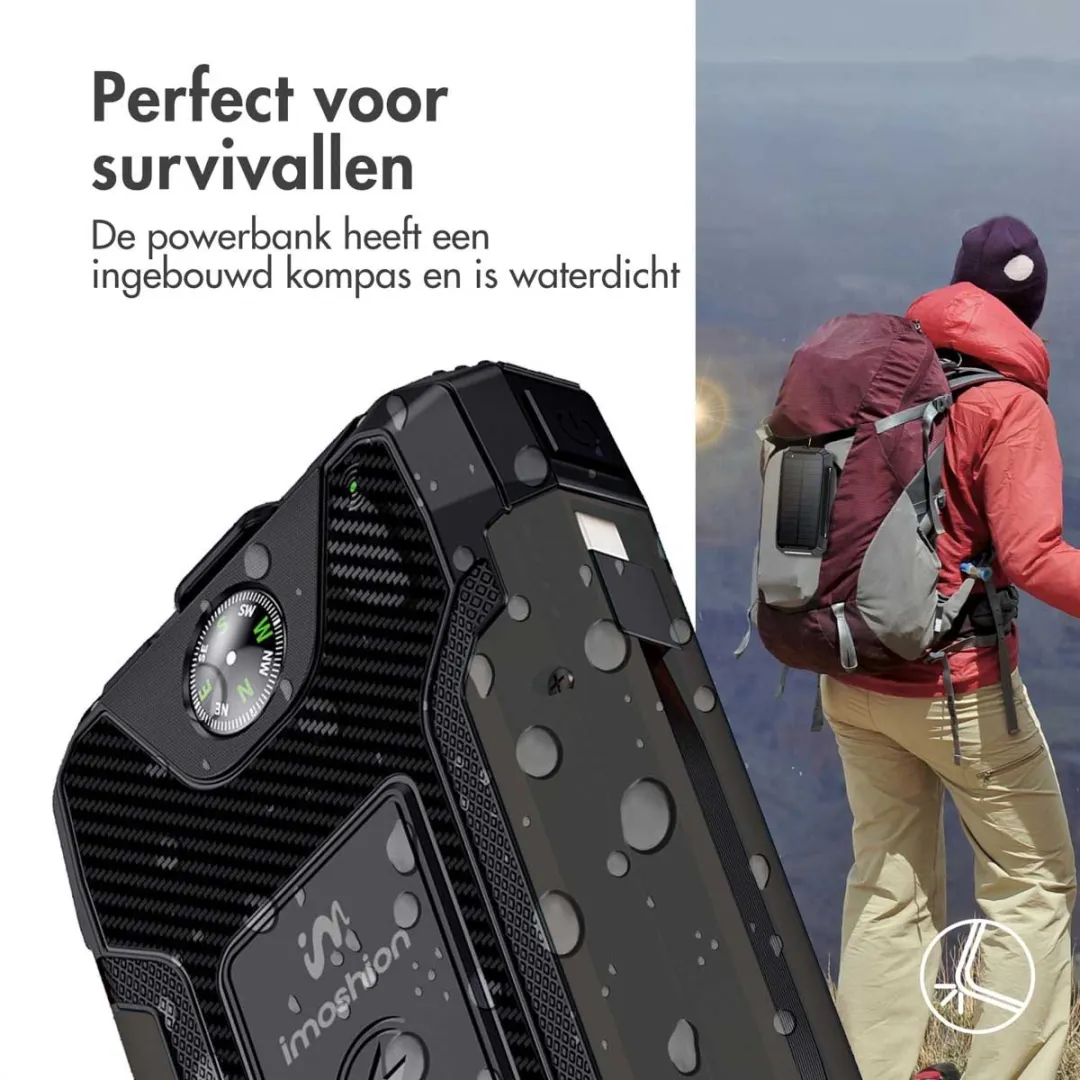 Imoshion SH00058911 Solar Powerbank 30.000mAh - Zwart